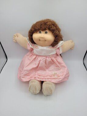 1984 Cabbage Patch Kid Doll Brown Cornsilk Hair Brown Eyes W/ CPK Outfit